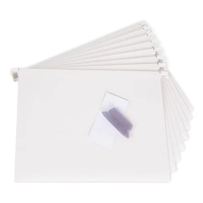 Afbeelding van Bigso box of Sweden Set van 8 ophangbestanden inclusief etiketten hanging file gemaakt karton voor de JOHAN praktische documentenopslag certificaten, ontvangers instructies wit