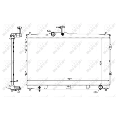 Afbeelding van NRF 58419 Radiateur Aluminium 778 435 26 Koelribben gesoldeerd HYUNDAI: H 1 / iLoad Cargo, i800 Travel