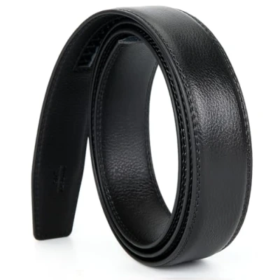 Afbeelding van Nelbons Heren riem ratel automatische voor mannen 35 mm breed lederen riem, zonder gesp, N0