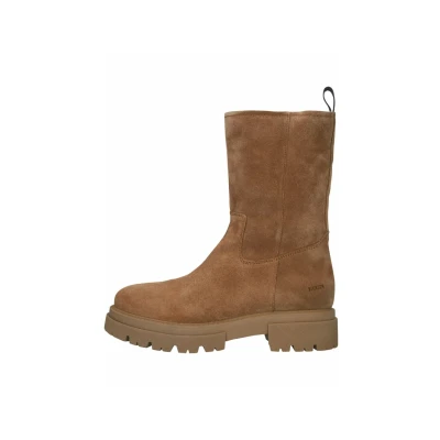 Afbeelding van Blackstone Rayna Enkellaarsjes met plateauzool, Dames, Maat: 41, Date Veloursleer