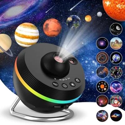Afbeelding van ALLOMN Melkwegprojector, sterrenprojector met timer en 4 verschillende lichteffecten, sterrenprojector, sterrenhemelprojector voor volwassenen kinderen