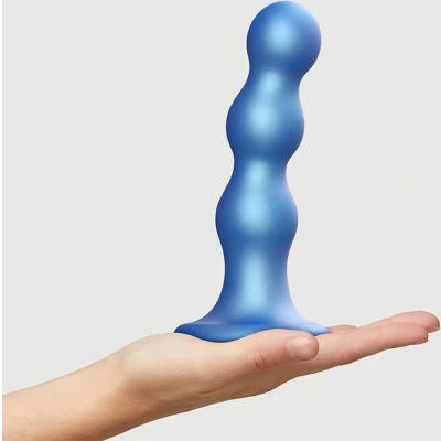 Afbeelding van Strap On Me Dildo Plug Balls Metallic Blue L