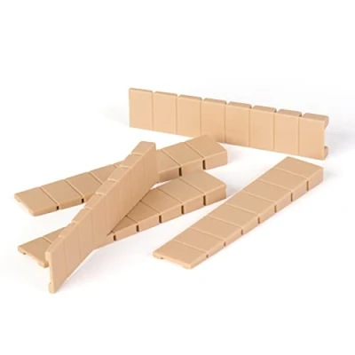 Afbeelding van LouMaxx 20 stuks meubelwiggen 8 x 100 mm beige kunststof wiggen met geïntegreerde breekpunten