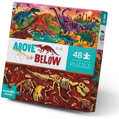 Afbeelding van Crocodile creek vloerpuzzel boven en beneden dino&#039;s 48st