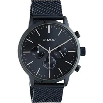 Afbeelding van OOZOO Timepieces blauwe horloge met leren band C11216