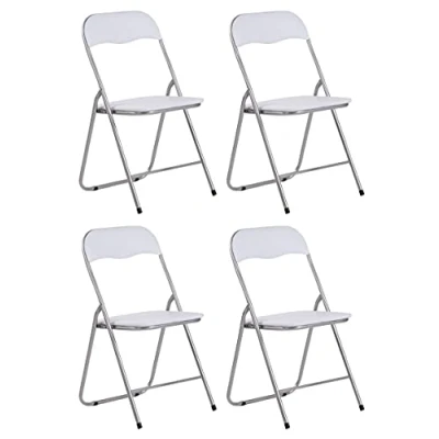 Afbeelding van CLP Felix Set van 4 klapstoelen wit/zilver