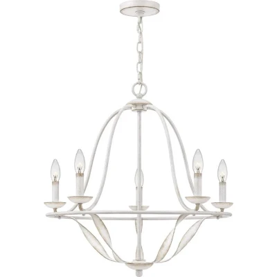Afbeelding van Quoizel LED Kroonluchter 5X E14 Max 40W Dimbaar Antique White