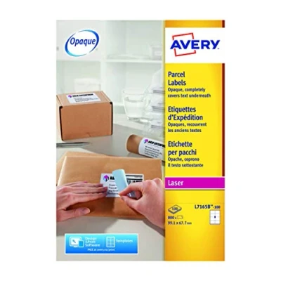 Afbeelding van Avery L7165b 100 Blockout Zelfklevende Etiketten Quickpeel, Ft 99,1 X 67,7 Mm (b H), 800 Etiket