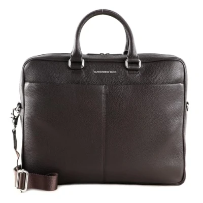Afbeelding van MANDARINA DUCK Leren Handtas Schoudertas met laptopvak Mellow Urban Briefcase Mole Donkerbruin