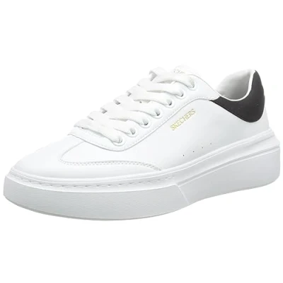 Afbeelding van Skechers Sport Classic Sneakers laag, Dames, Maat: 36.5, White/black Hoogwaardig imitatieleer
