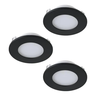 Afbeelding van EGLO connect.z Fueva Z Smart Inbouwlamp Ø 8,5 cm Zwart/Wit Set 3 spots Instelbaar wit licht Dimbaar Zigbee