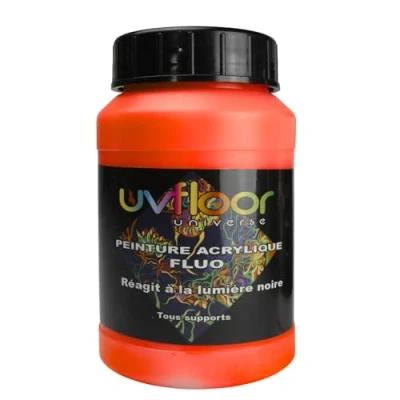 Afbeelding van UV Floor Acrylverf, neonrood Speciaal zwart en ultraviolet licht Flashy Vloeibaar ultra gepigmenteerd Fluorescerend 250ml
