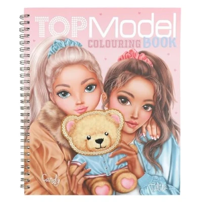 Image de Depesche TOPModel Team Teddy 13210 Livre de coloriage avec 40 pages pour créer des motifs mannequin et d&#039;ourson, 1 feuille d&#039;autocollants