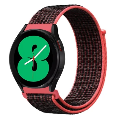Afbeelding van Garmin Vivoactive 4 / 4L Sport Loop nylon bandje Roze/zwart