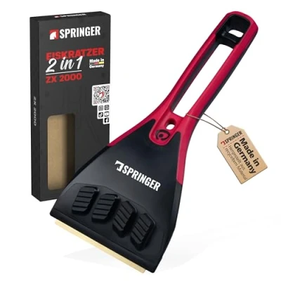 Afbeelding van SPRINGER ZX2000 Sneeuwschraper Made in Germany Voorruitwisser voor vorst met messing lemmet ijsschaaffunctie antislip en ergonomisch
