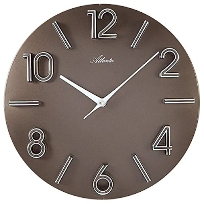 Afbeelding van Atlanta Moderne wandklokken, Bruin, kwarts, 4397 3, 30 cm, modern, Modern