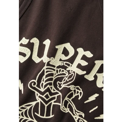 Afbeelding van Superdry Tattoo Graphic Top, Heren, Maat: XXL, Bison black