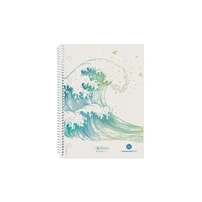 Afbeelding van Herlitz Greenline 50033492 Quadrillé as, spiraalvormig, formaat A5, 80 g/m², wit