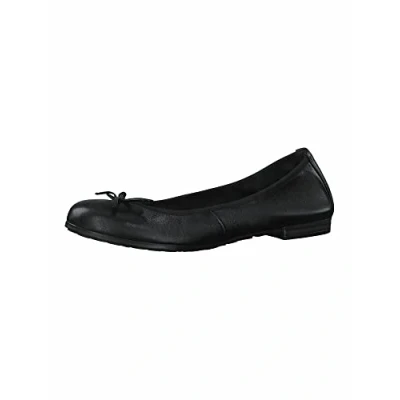 Afbeelding van MARCO TOZZI premio Leather, Insole Leather + Feel Me Dames Ballerina&#039;s BLACK Maat 36