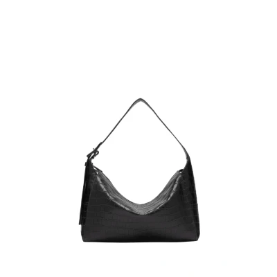 Afbeelding van Liebeskind Berlin LOU HOBO GERÄUMIGE Hoboin Krokooptik Handtas, Dames, Maat: One Size, Schwarz
