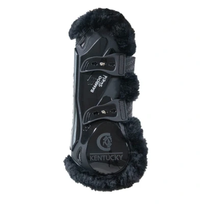 Image de Kentucky Horsewear Protèges Tendons Bamboo Elastic Vegan Sheepskin Noir/Noir L