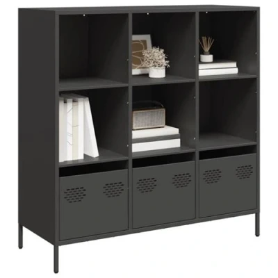 Image de vidaXL Buffet haut noir 101,5x39x103,5 cm acier851388