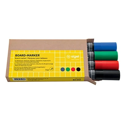 Afbeelding van Sigel Si Ba010 Whiteboardstift 4 Kleur Zwart/Blauw/Rood/Groen