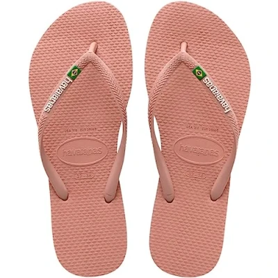 Afbeelding van Havaianas Slim Brasil Logo, teenslippers voor dames, Roze krokus