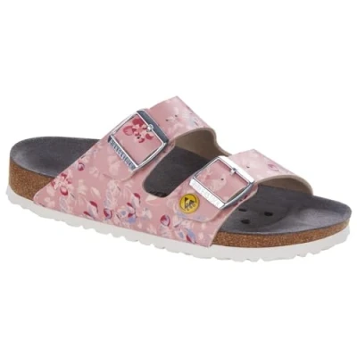 Afbeelding van Birkenstock Arizona uniseks slippers, Bloemen roze velden, 37 EU smalle maat