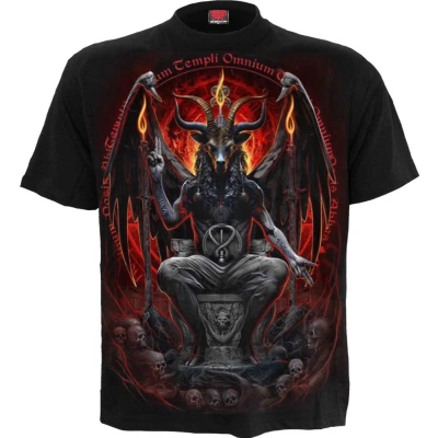 Afbeelding van Spiral Baphomet Basic T shirt, Horror, Rock wear, zwart, SCHWARZ