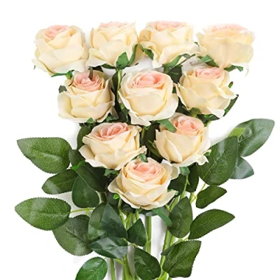 Afbeelding van JUSTOYOU 10 stuks zijden kunstroos bloemen bruidsboeket