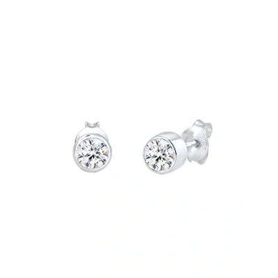 Afbeelding van Elli Klassieke damesoorbellen met kristallen van 925 sterling zilver, facetten, Kristal