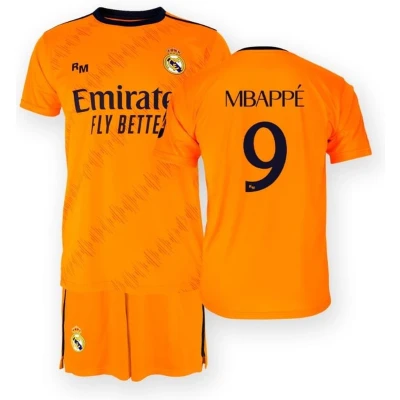 Afbeelding van Real Madrid Mbappé Uit Tenue 24/25 Maat 116 Voetbaltenue Kinderen Shirt en Broekje Jongens Meisjes