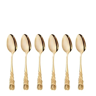 Afbeelding van GRÄWE Set van 6 koffielepels roestvrij staal goud