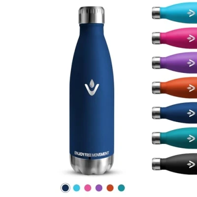 Afbeelding van Drinkfles, 750 ml, lekvrije roestvrijstalen thermosfles, BPA vrije metalen fles, ml voor koude of warme dranken, kantoor, reizen, kamperen