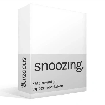 Afbeelding van Snoozing Katoen satijn Topper Hoeslaken Eenpersoons 90x210 cm Wit