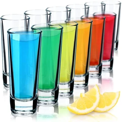 Afbeelding van KADAX Borrelglazen, borrelglazenset van natrium calciumglas, vaatwasmachinebestendige likeurglazen, borrelglas met dikke bodem voor whisky, tequila, wodka (transparant, 12 stuks)