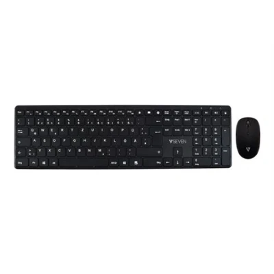 Image de V7 Ensemble clavier et souris Mince sans fil Bluetooth, 2.4 GHz QWERTZ Allemand noir