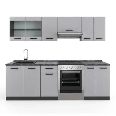 Afbeelding van Vicco Kitchenette R Line grijs/antraciet 240 cm AP antraciet