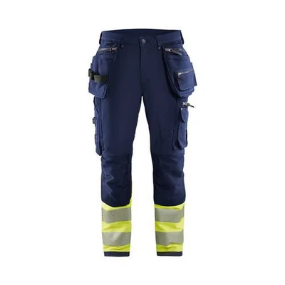 Image de Pantalon haute visibilité à stretch 4D marine jaune fluo Blåkläder
