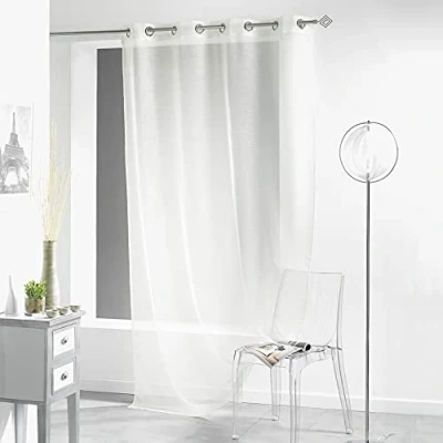Afbeelding van douceur d&#039;intérieur 1622323 gordijn met ogen, voile, zand, polyester, natuur, 240 x 140 cm