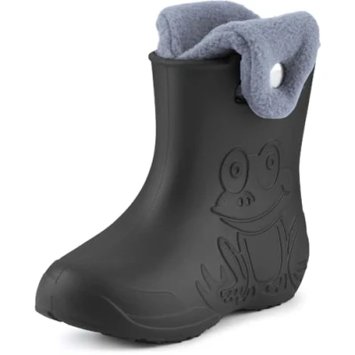 Afbeelding van Ladeheid LA CA FrogButton Kinder Regenlaarzen Rubber met Binnenschoen EVA Wasbare Koolstof/Grijs 32/33