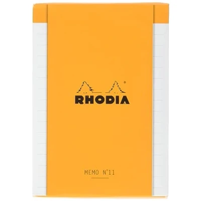 Afbeelding van RHODIA 194044C memoblok nr. 11 oranje A7 7,5 x 11,5 cm gelinieerd 240 afneembare vellen 80 g/m² praktisch en compact collectie Rhodiatime