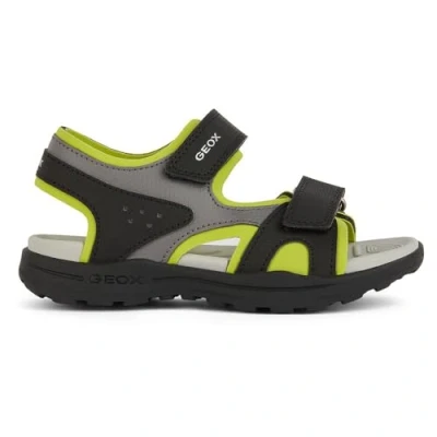 Afbeelding van Geox J Vaniett Boy C Sandales pour garçon, Noir/citron vert, 26 EU