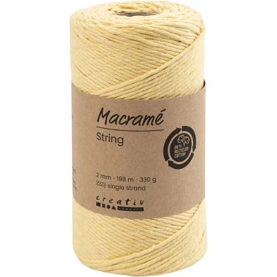 Afbeelding van Creativ Company Macramé Koord 2 mm 198 m Lichtgeel