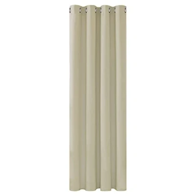 Afbeelding van Deconovo warmte isolerende verduisterende gordijnen, 132x160 CM (breedte x hoogte), gordijnen voor woonkamer en slaapkamer, modern ontwerp met oogjes, donker beige, 1delig
