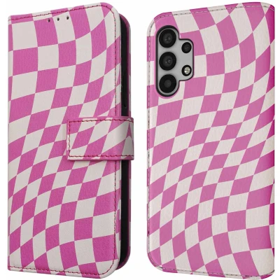 Afbeelding van iMoshion Hoesje Geschikt voor Samsung Galaxy A32 (5G) Met Pasjeshouder Design Bookcase smartphone Roze / Retro Pink