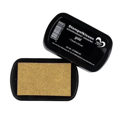Afbeelding van Ideen mit Herz Stempelkussen, sneldrogend, waterdicht, 7,5 cm x 4,3 cm, goud