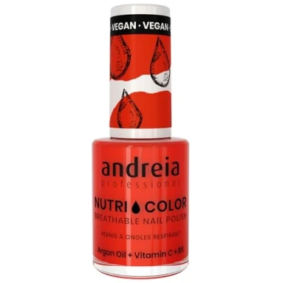 Afbeelding van Andreia Professional NutriColor ademende veganistische nagellak NC16 rood 10,5 ml