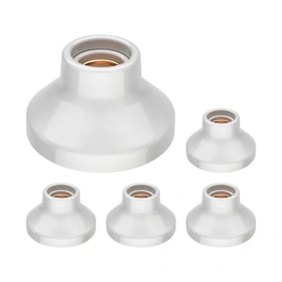 Afbeelding van ledscom.de 5 stuks ELEKTRA plafondlamp/lampfitting, porselein, glanzend wit, 1 x E27 max. 300 W